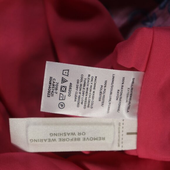 Loft Flutter Sleeve Ruffle Hem Pink Floral V Neck Dress Open Back, Size 20, NWT - Picture 14 of 14